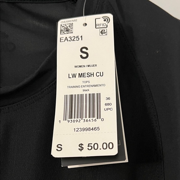 adidas Women's Mesh Black Long Sleeve Top - Picture 2 of 3